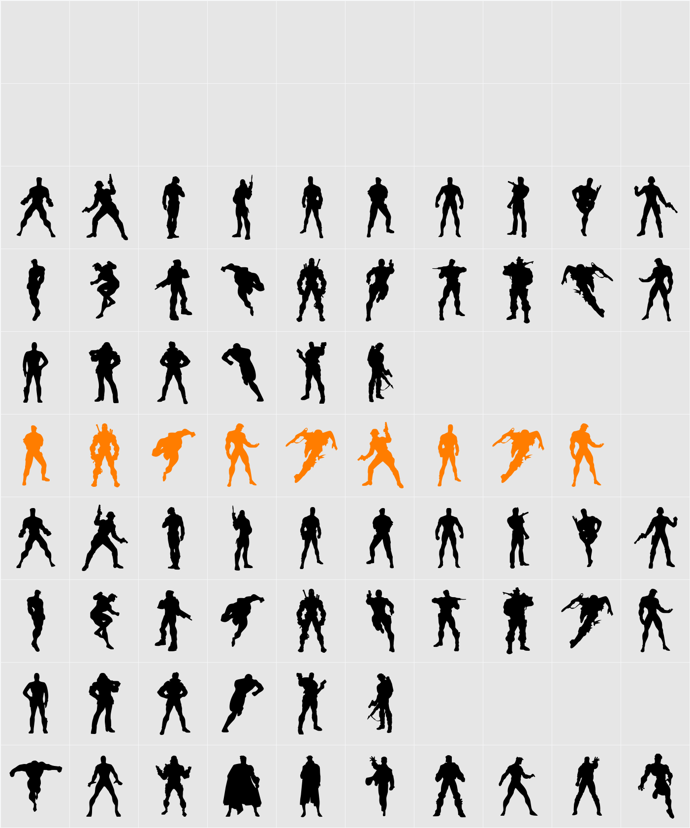 Action Men Character Map