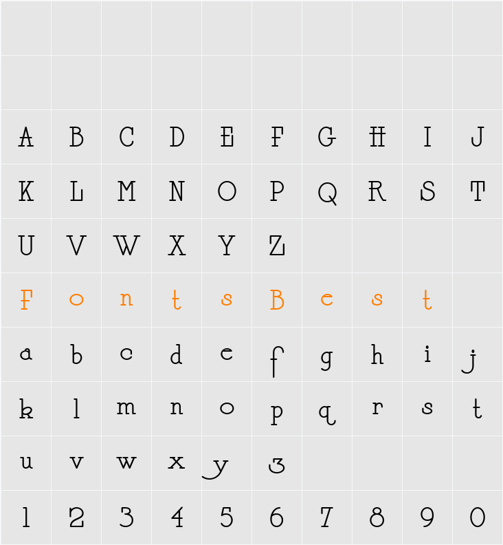 Daffadowndilly NF Character Map