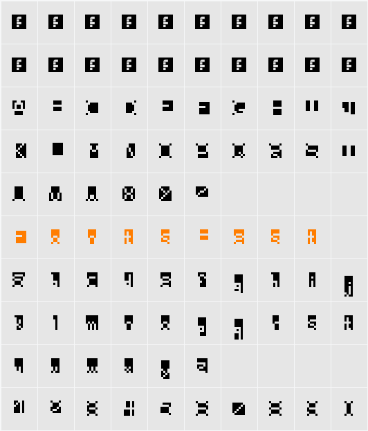 Beanwriting Character Map