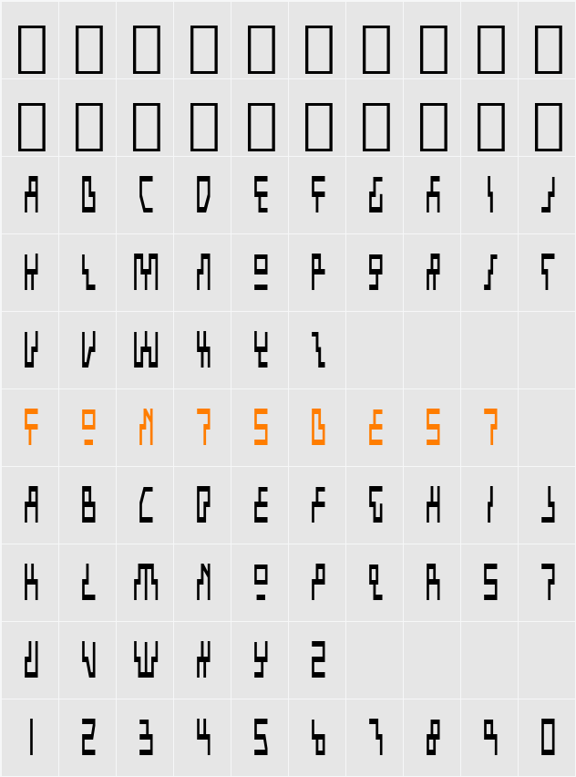 Beam Rider Condensed Character Map