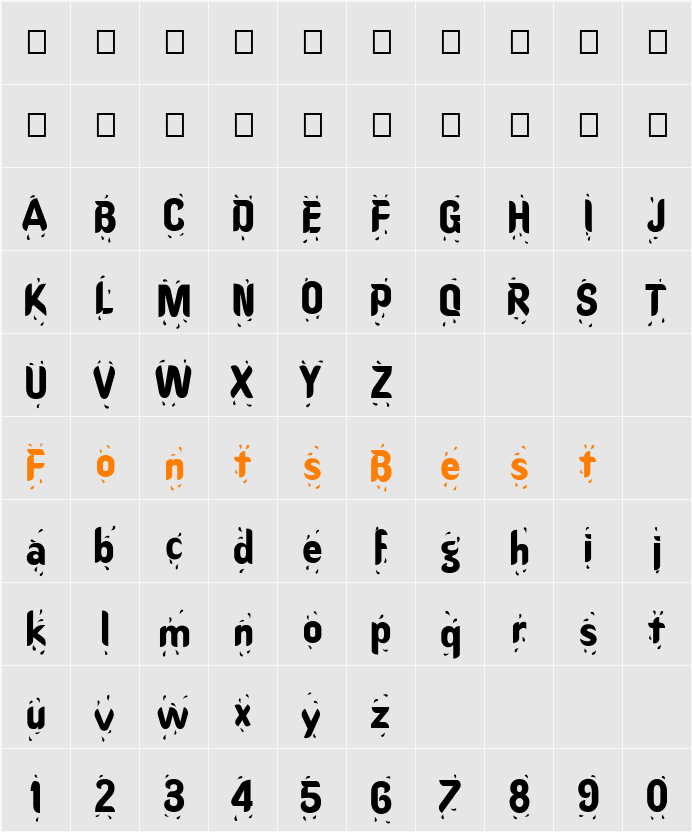 FZ UNIQUE 9 Character Map