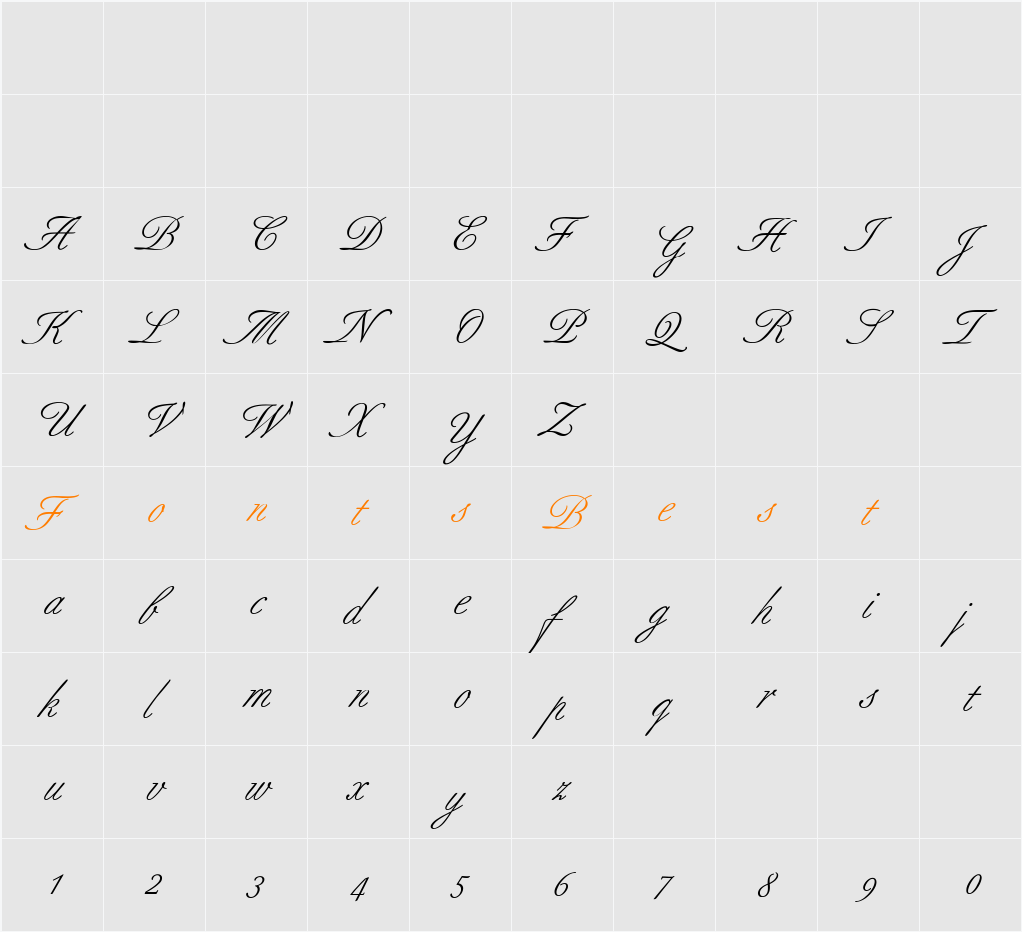 Berthold Script BQ Character Map