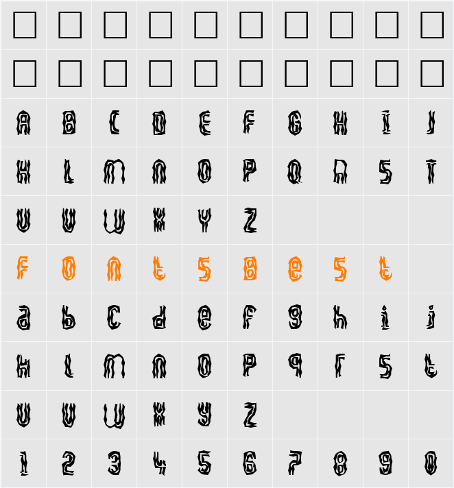 FZ WACKY 41 Character Map