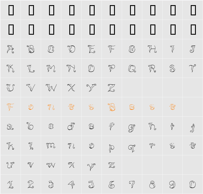 CK Funky Wave Character Map