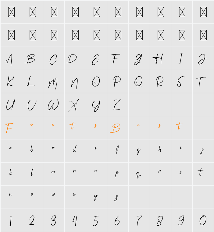 Beautiful Lenttering Character Map