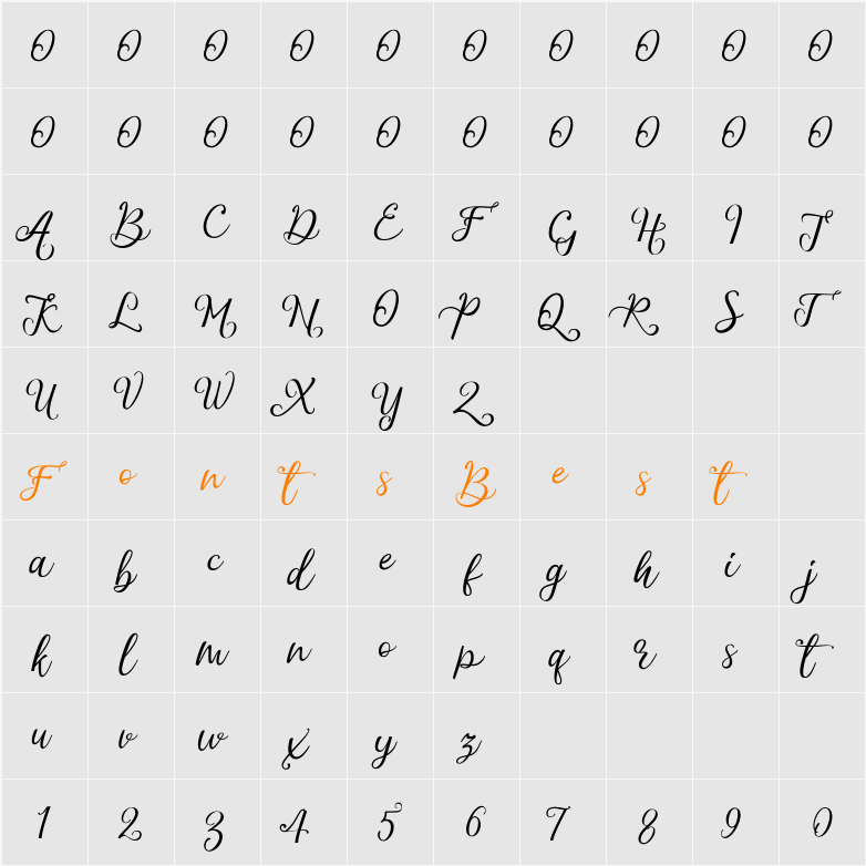 Blithen Character Map