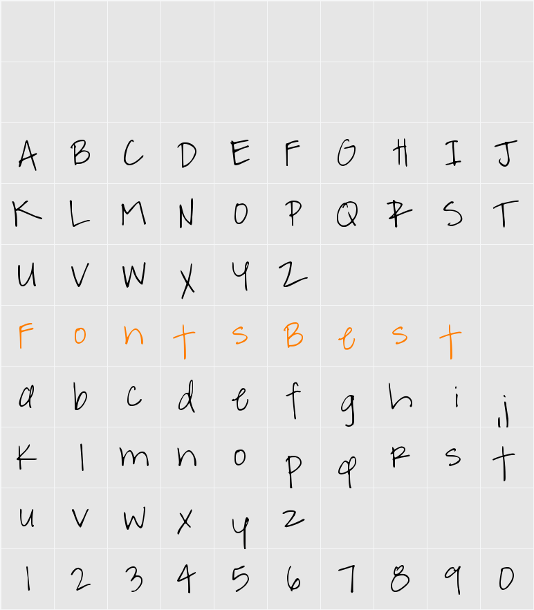 DJB A Bit of Flaire Character Map