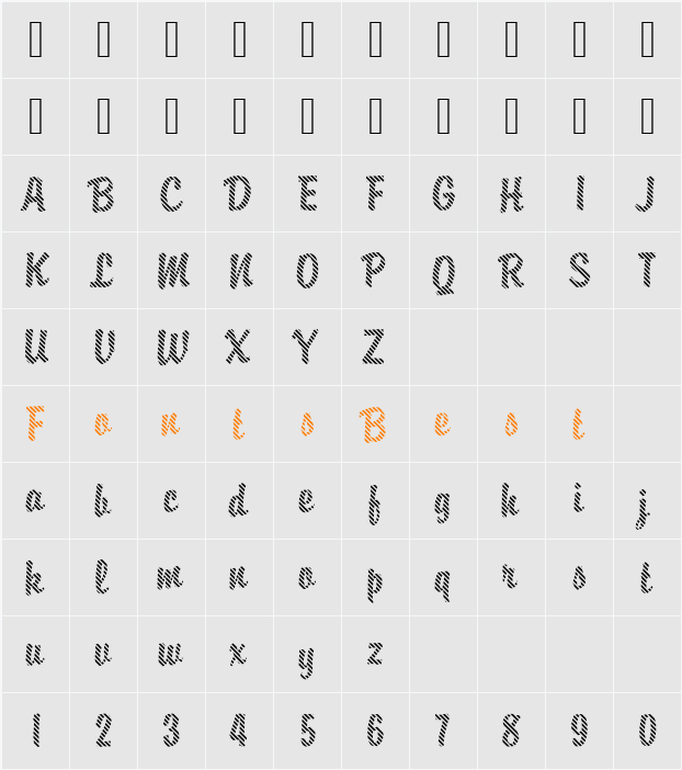 DTCBrodyM03 Character Map