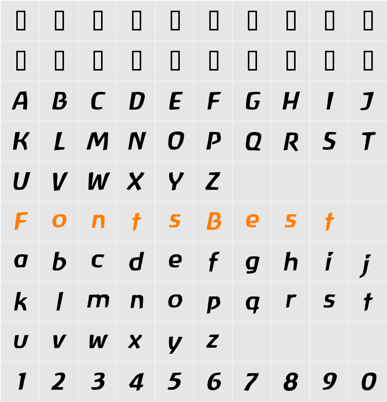 Baar Antropos Character Map