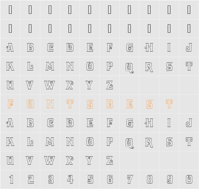 DavidaDOu1 Character Map