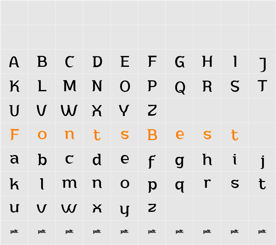 Adahi Personal Use Character Map