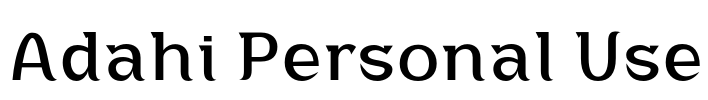 Adahi Personal Use Font Image