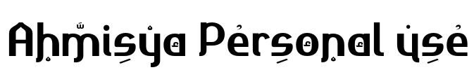 Ahmisya Personal use Font Image