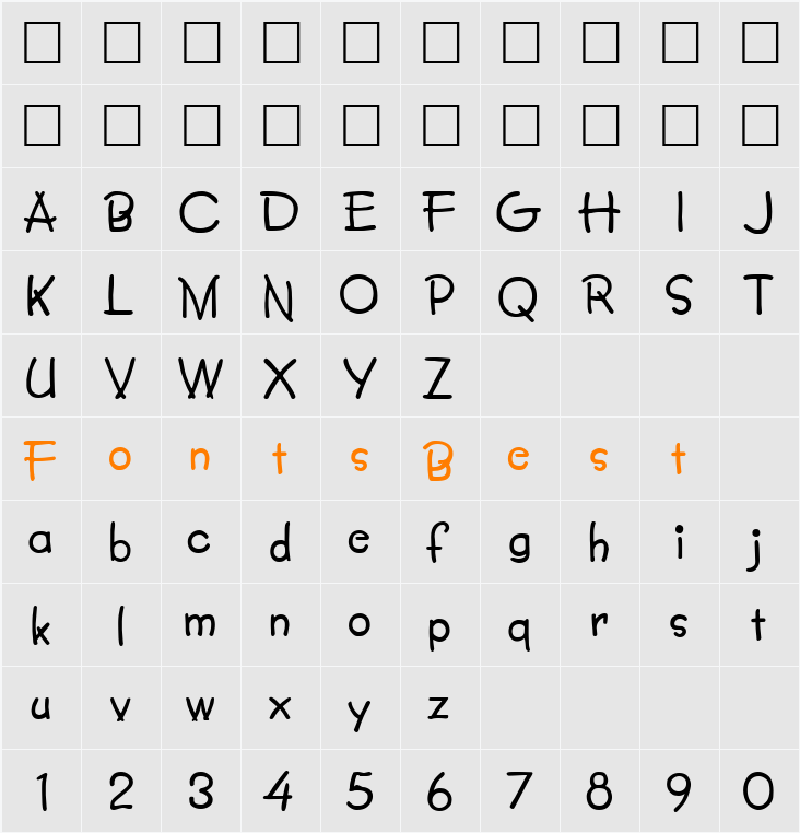 FanciHand Character Map