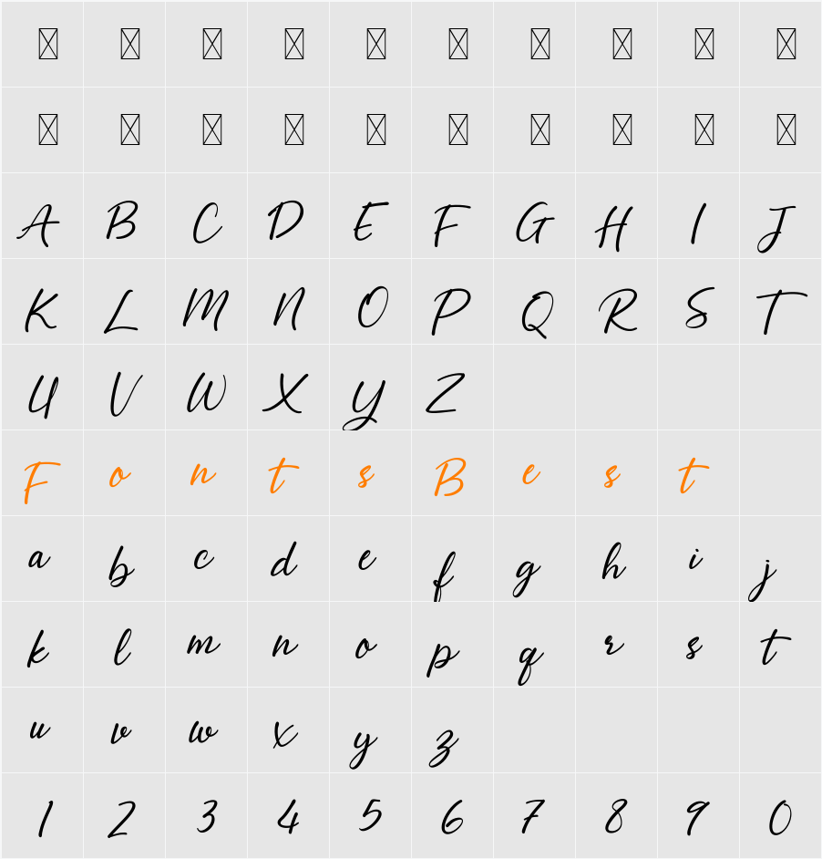 Abellaice Character Map