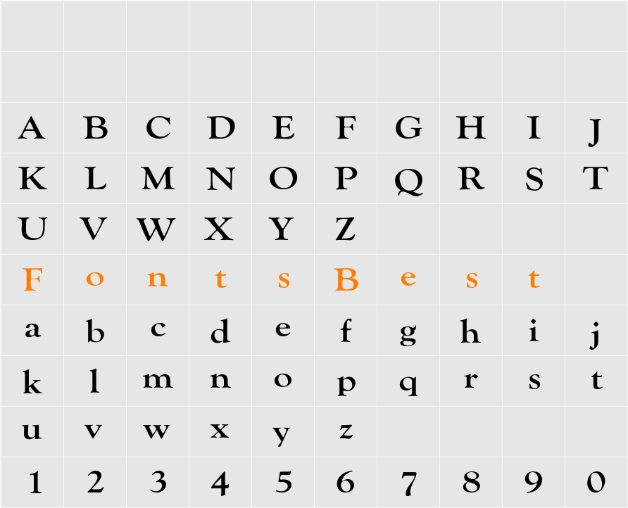 GoudyExt-Bold Character Map
