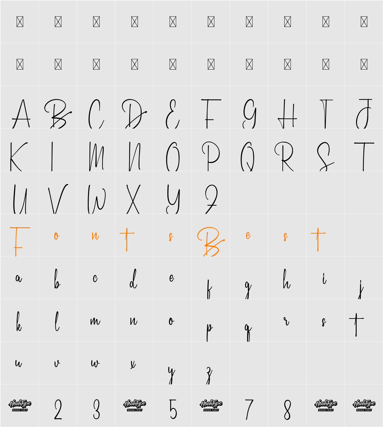 Breathany Demo Character Map
