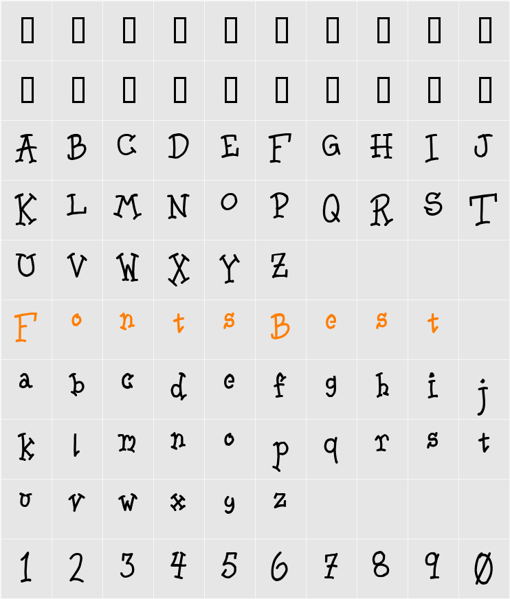 JI-Inkjet Character Map