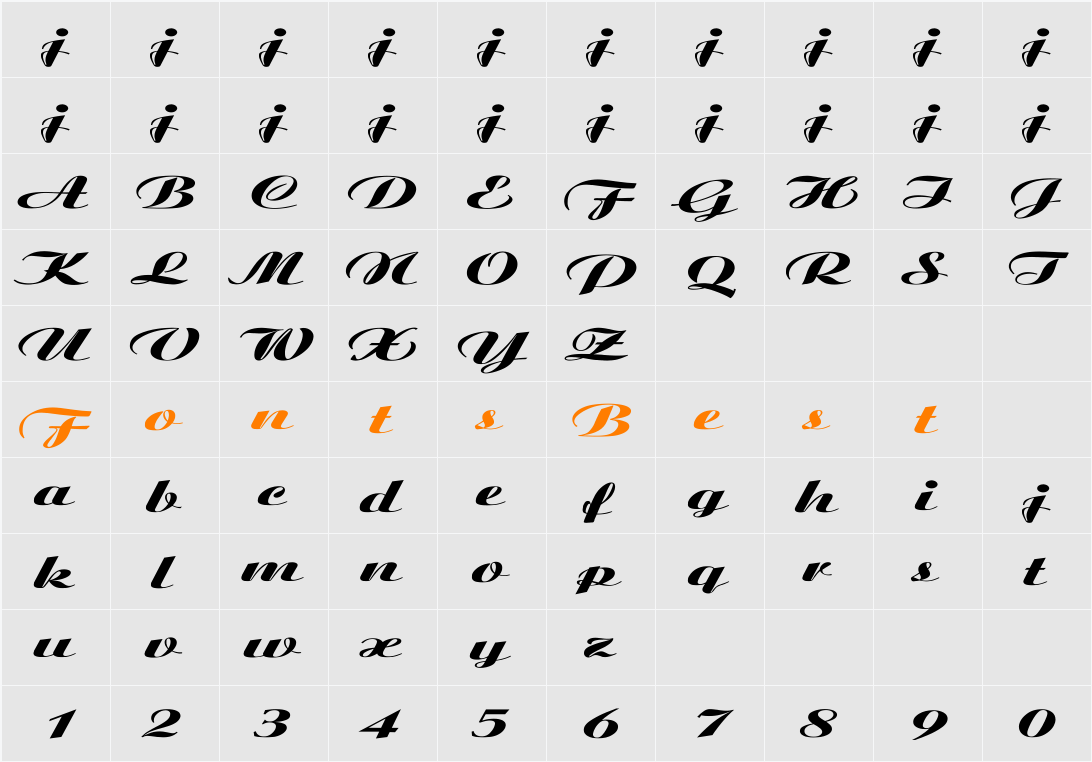 Ariston Ex Character Map