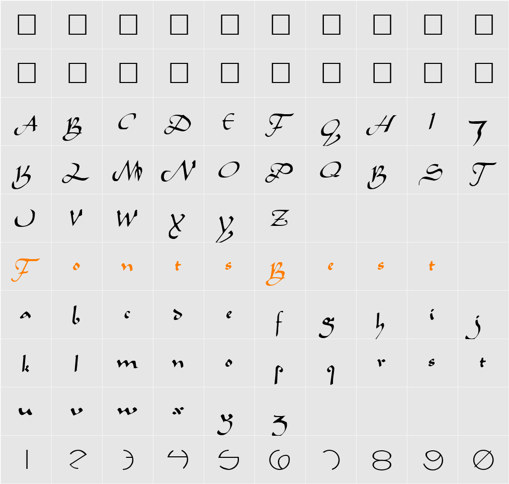 Arabia Character Map