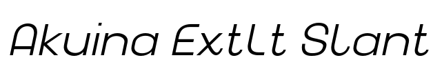 Akuina ExtLt Slant Font Image