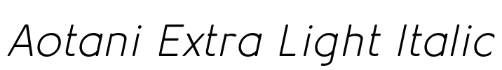 Aotani Extra Light Italic
