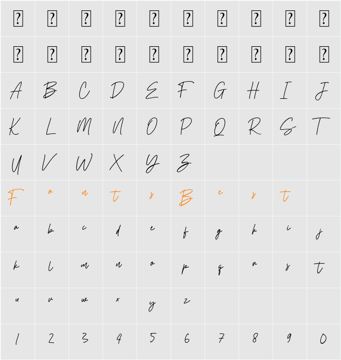 Boostard Signature Character Map