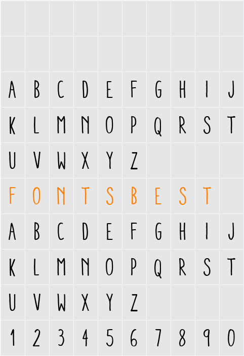 Aracne Condensed Regular Character Map