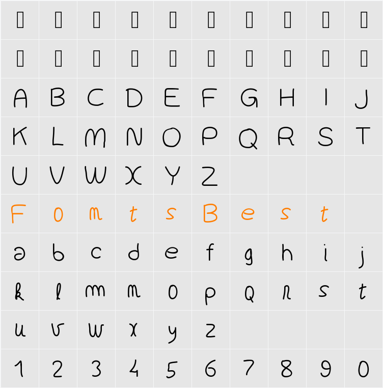 GAELLEnumber8 Character Map