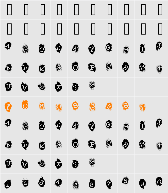 Fingerprints Inside Character Map