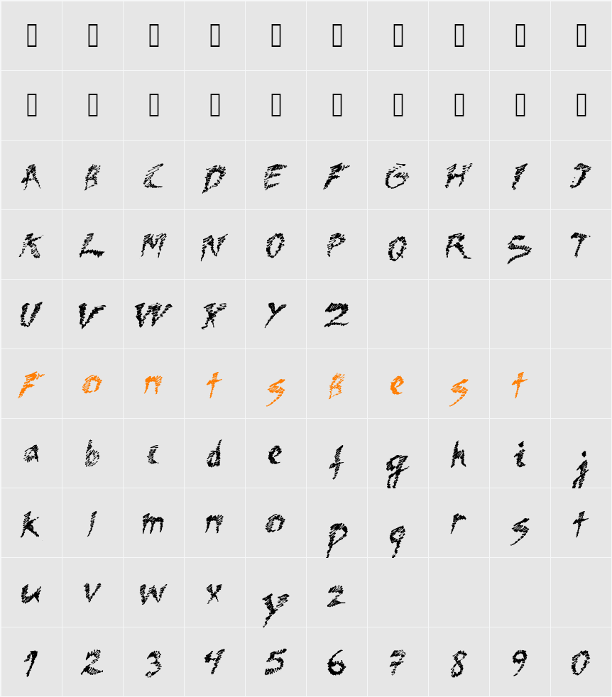 Dawn Character Map