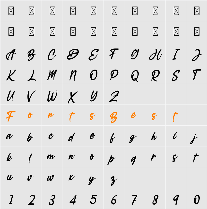 Bellania Character Map