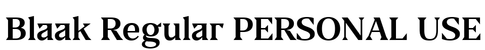 Blaak Regular PERSONAL USE Font Image