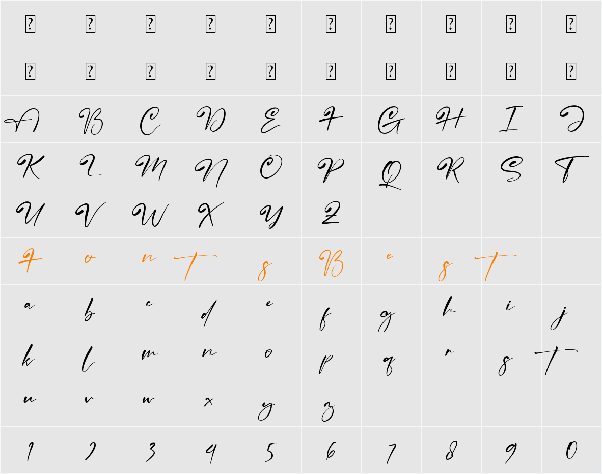 Alvairo Brilliante (Demo) Character Map