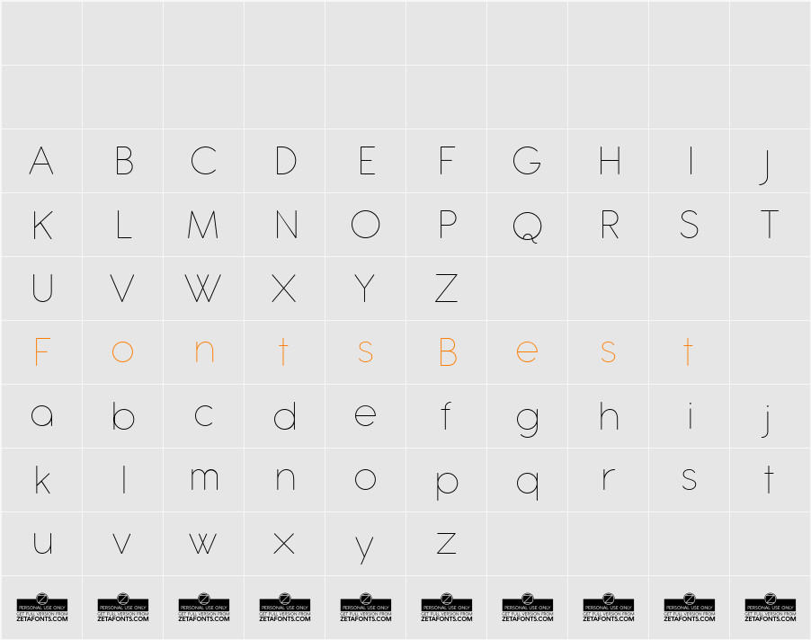 Antipasto Pro Thin Character Map