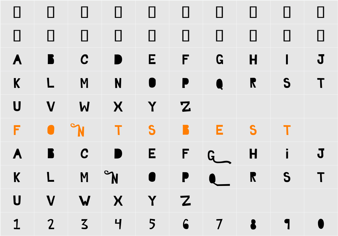 GhostTown Character Map