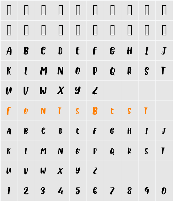 bLuemoTion Character Map