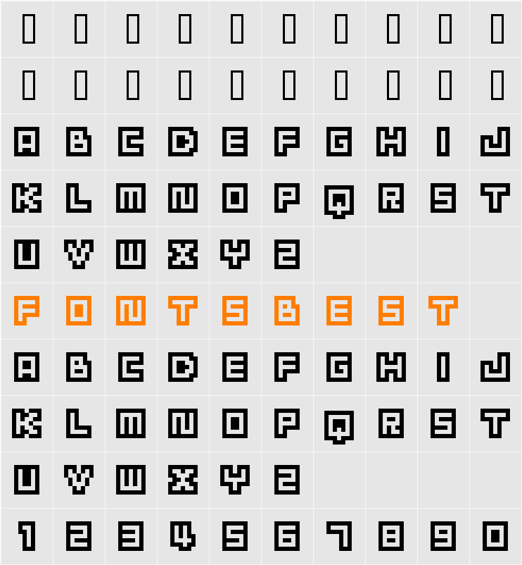 BM cube Character Map