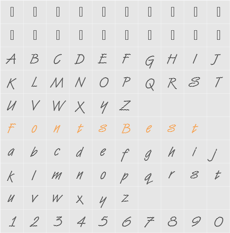DTCVanDijkM05 Character Map