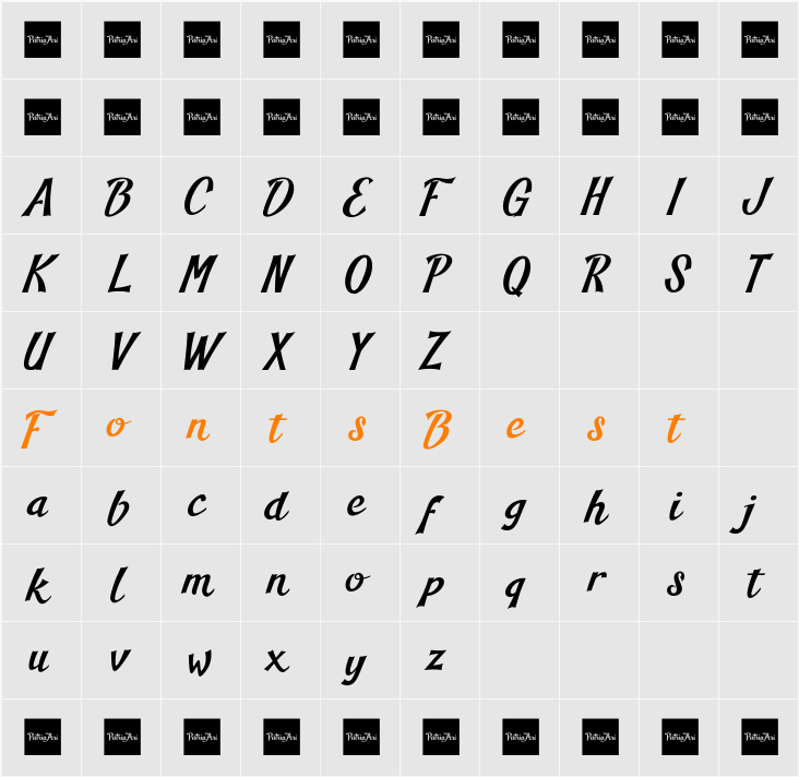 Blankeny Script Character Map