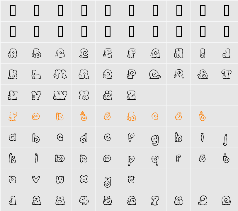 CK Snail Character Map