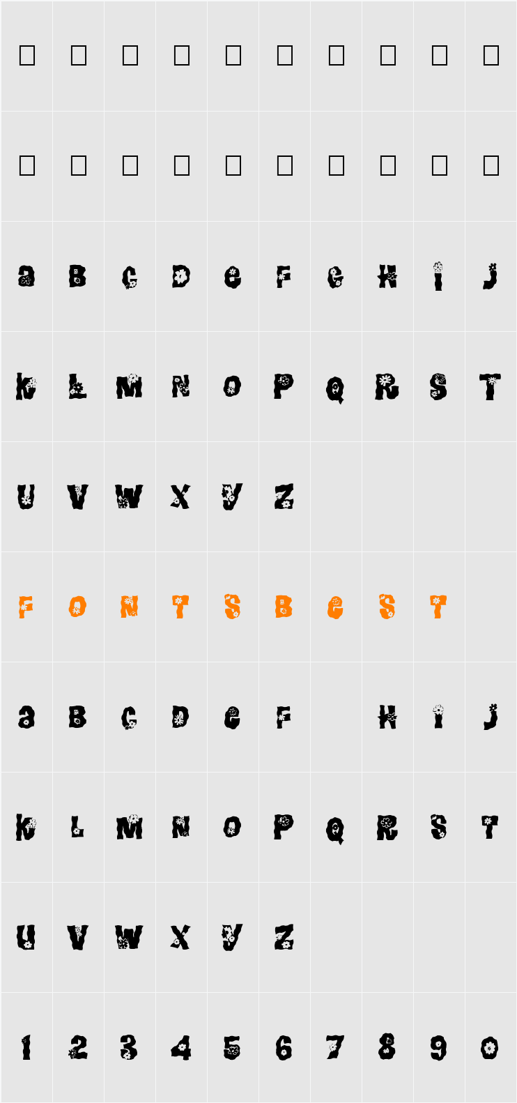 FZ UNIQUE 3 WAVEY Character Map