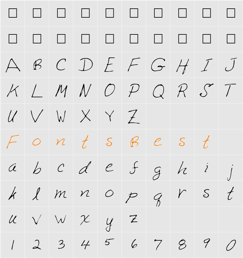 Andres Character Map