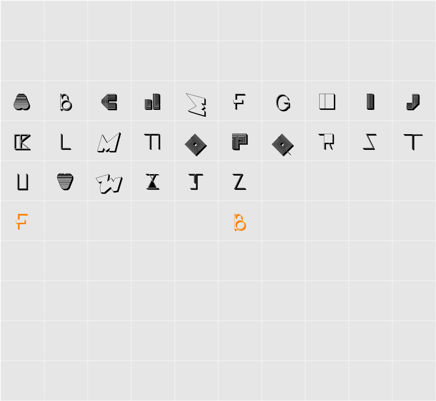 BOSS M  Character Map