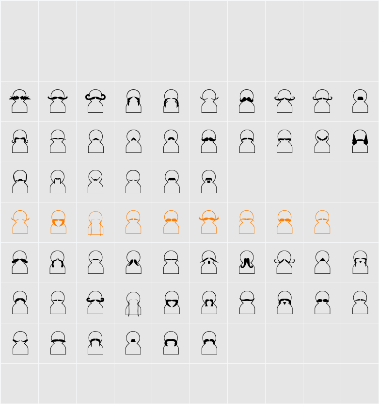 Movember Character Map