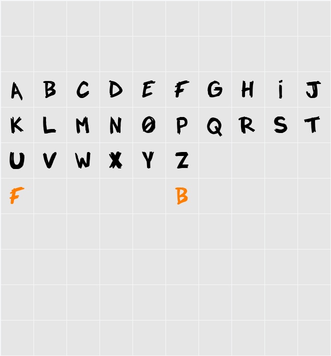 NOT A DROPE Character Map