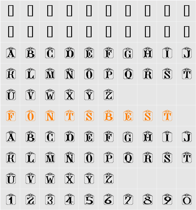 Angelots (Unregistered) Character Map
