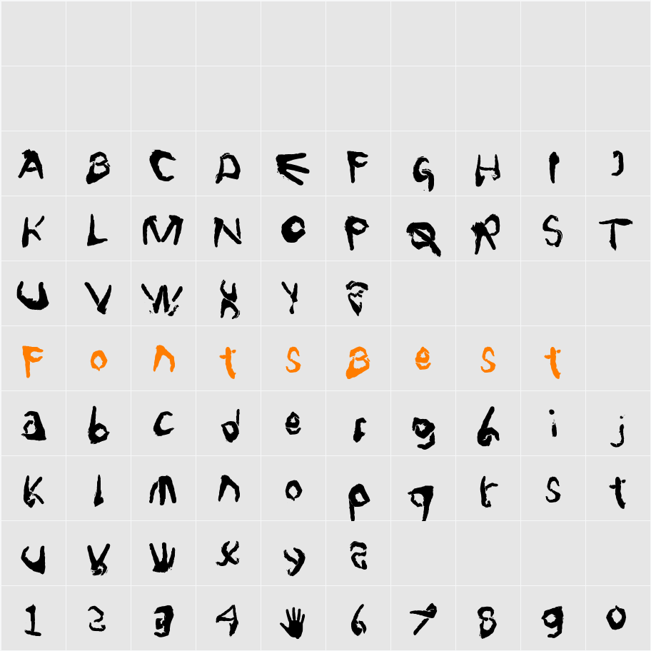FingerType Character Map