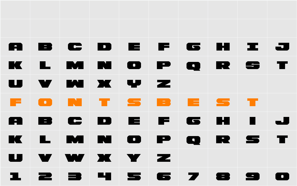 Bummer Expanded Character Map