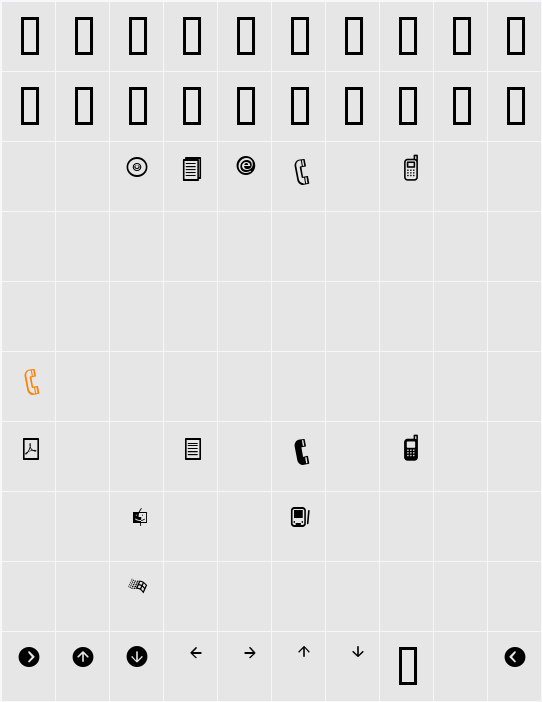 MonoDing Character Map
